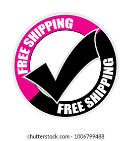Free shipping sticker,vector illustration