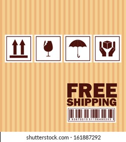 free shipping symbol on cardboard - Vector 