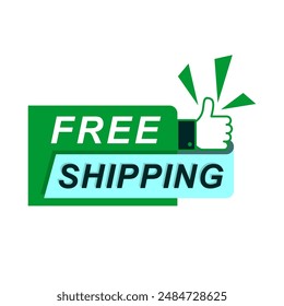 Free shipping tag. Banner design template for marketing. Special offer promotion or retail. background banner modern graphic design for store shop, online store, website, landing page