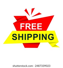 Free shipping tag. Banner design template for marketing. Special offer promotion or retail. background banner modern graphic design for store shop, online store, website, landing page