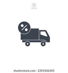 Free Shipping. Truck delivery Icon symbol vector illustration isolated on white background