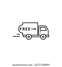 Free shipping truck icon design isolated on white background. Vector illustration