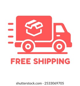 Free Shipping Truck icon for eCommerce Delivery Service uses Vector Art image