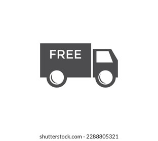 Free shipping truck icon logo design. Fast moving shipping delivery truck. Icon for transportation apps and websites, for apps, banner, poster, shop online vector design and illustration.