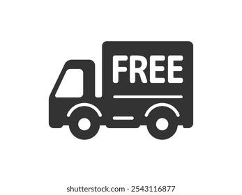 Free shipping truck silhouette illustration.