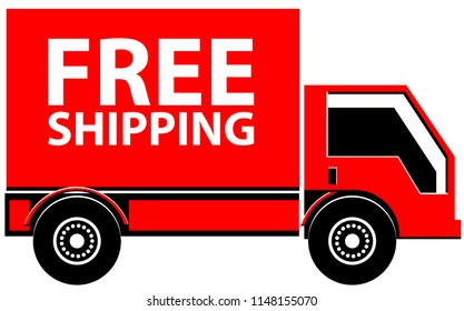 Free Shipping Truck Vector Illustration Stock Vector (royalty Free 