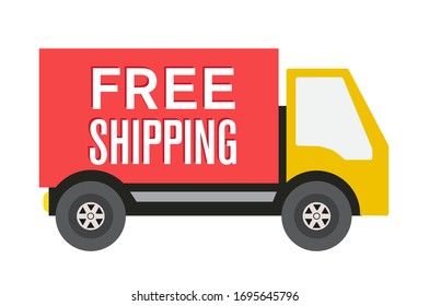 free shipping truck, vector illustration
