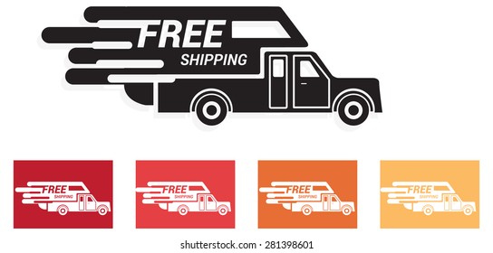 Free Shipping Van - Illustration
