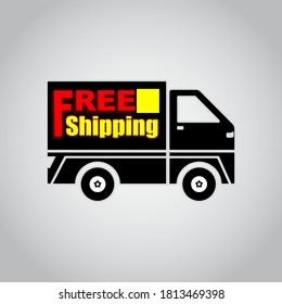Diseño de símbolo vectorial de la furgoneta de transporte libre