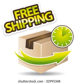 Free shipping vector glossy icon
