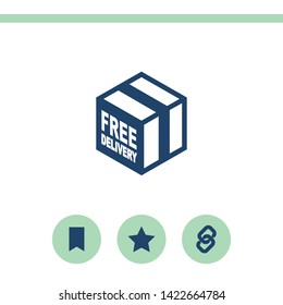 Free shipping vector icon. Free delivery sign on package box.