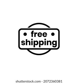 plantilla de icono de etiqueta de ilustración vectorial de envío libre. Entrega gratuita, envío de un día, pedido en línea, tienda en línea, venta al por menor en línea.