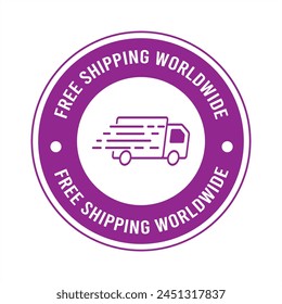 Free shipping vector logo and trust badge icon. Free Home Delivery vector badges, icon and logo
