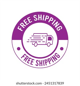 Free shipping vector logo and trust badge icon. Free Home Delivery vector badges, icon and logo