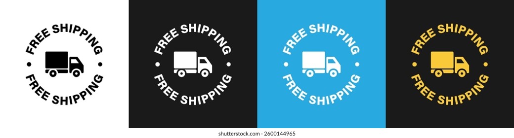 Free Shipping. Vector sign for product advertisement isolated on backgrounds.