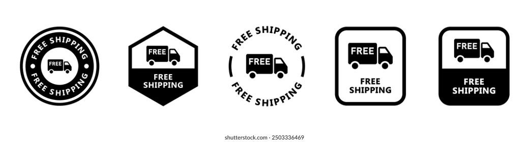 Free Shipping - vector signs for product packaging or box.