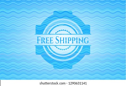 Free Shipping water badge background.