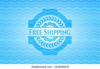 Free Shipping water wave concept badge.