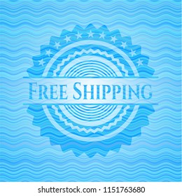 Free Shipping water wave concept style badge.
