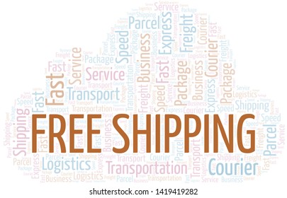 Free Shipping word cloud. Wordcloud made with text only.