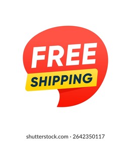 Free Shopping - Speech Bubble Isolated Label Banner Vector Design