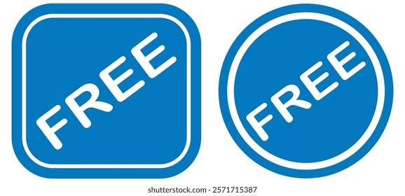 Free sign button icon vector illustration.Free vector label illustration set. Free line icon. Gift or present for purchase