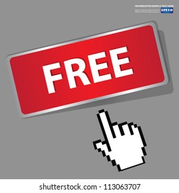 Free sign button,Vector