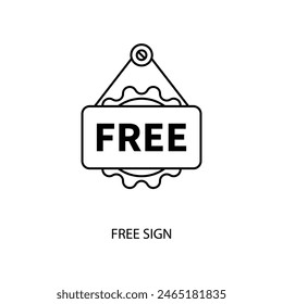 free sign concept line icon. Simple element illustration. free sign concept outline symbol design.