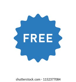 Free sign icon - Button symbol vector blue