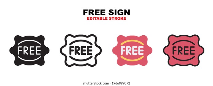 Free Sign icon set with different styles. Icons designed in filled, outline, flat, glyph and line colored. Editable stroke and pixel perfect. Can be used for web, mobile, ui and more.