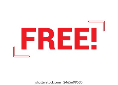 Free Sign Label Red Rubber Stamp  Vector Illustration