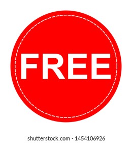 free sign logo in red circle for special deal or promotion marketing isolated on white background. vector illustration