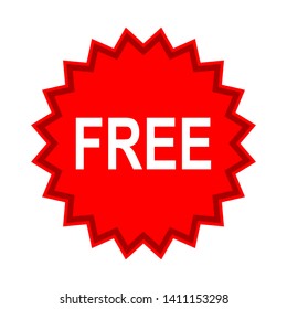 free sign sticker isolated on white background. vector illustration