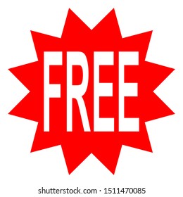 free sign sticker isolated on white background. vector illustration