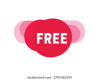 Free sign text on circle red colourful. Design banner illustration