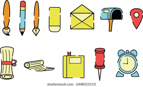 Conjunto de ilustraciones de iconos simples