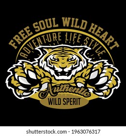 Free soul wild heart slogan t shirt design template