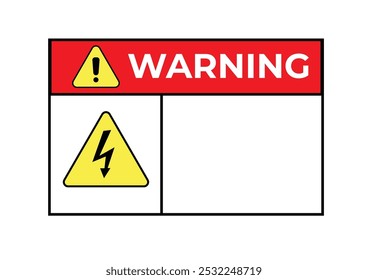 Espacio libre para editar. Advertencia eléctrica pegatina de alto voltaje. Señal de seguridad.