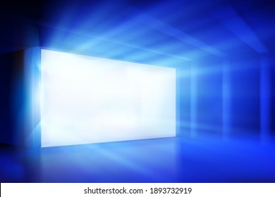 Free space for product display or advertising. Computer or tablet display. Projection screens on the stage. Vector illustration.