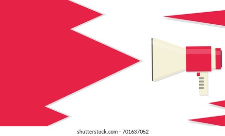 Free space for text. Megaphone vector on white background.