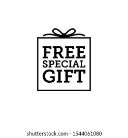 Free special gift icon badge. Black badge icon .Illustration for marketing, promotions or social media. editable color vector. 