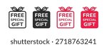 Free special gift icon. Gift box icon with a bow. Gift icon showing a wrapped box with ribbon. Surprise present box icon for offers and promotions