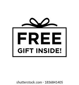 Free special gift inside icon badge. Illustration for marketing, promotions or social media. 