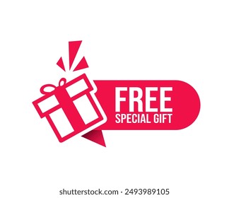 Free special gift label design vector for product sales. Red Label.