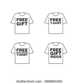 Free Special T-shirt Gift Inside Icon Badge. Illustration For Marketing, Promotions Or Social Media. 