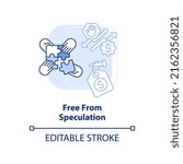 Free from speculation light blue concept icon. Cooperative society benefit abstract idea thin line illustration. Isolated outline drawing. Editable stroke. Arial, Myriad Pro-Bold fonts used
