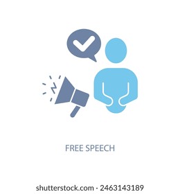 free speech concept line icon. Simple element illustration. free speech concept outline symbol design.