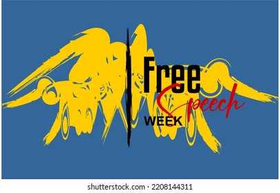 Free Speech Week. Holiday Concept. Template For Background, Banner, Card, Poster, T-shirt With Text Inscription