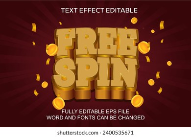 FREE SPIN TEXT EFFECT 3D VECTOR EDITABLE