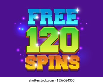 FREE SPINS - Casino Achievement Text Banner - Game Assets